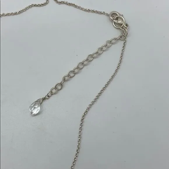 Silver tone and crystal pendant necklace. - Picture 4 of 5